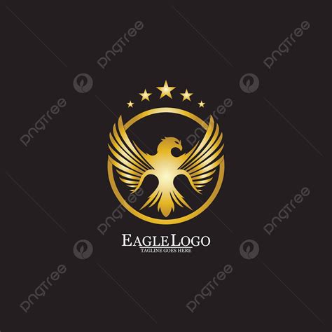 Golden Eagle With Circle Logo Design Abstract Falcon Logo Vector