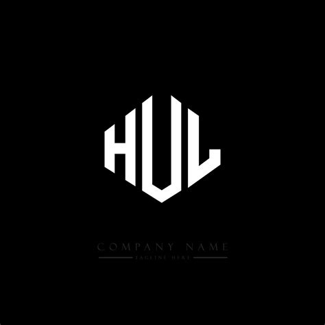 HUL letter logo design with polygon shape. HUL polygon and cube shape ...