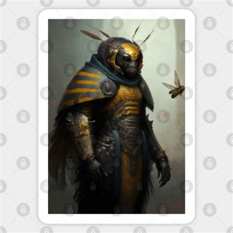A Warrior Bee Fantasy Realistic Design Bee Sticker Teepublic