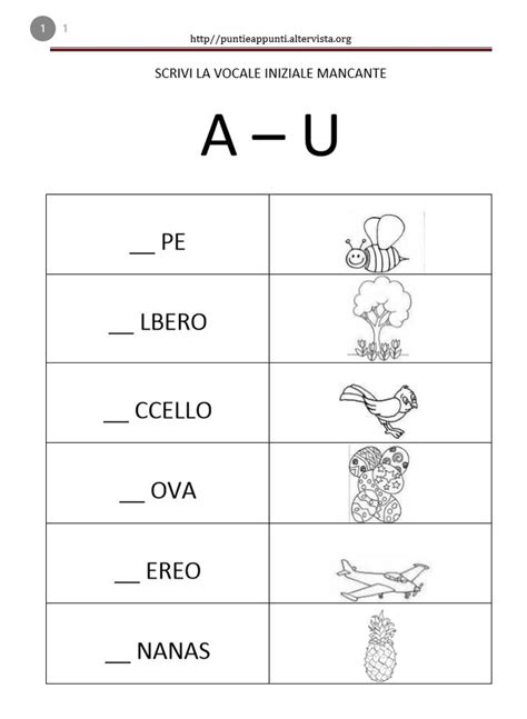 Vocali Insegnamento Della Scrittura Pratica Della Scrittura Le Idee