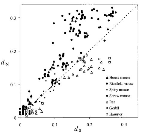 Pairwise Synonymous Ds And Nonsynonymous Dn Nucleotide Distances