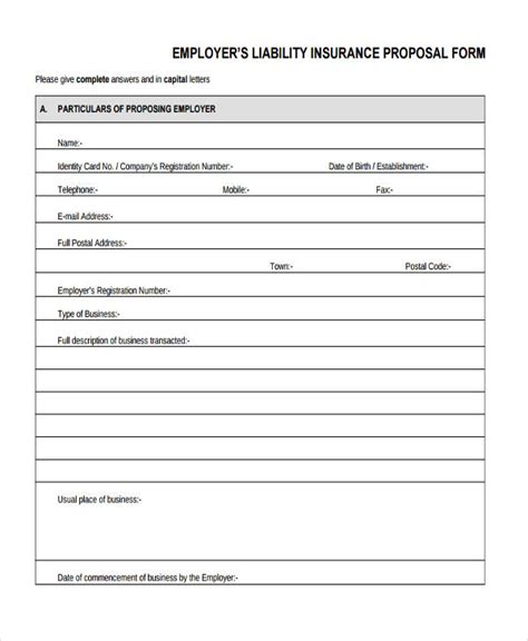 Free 49 Insurance Proposal Forms In Pdf Ms Word Excel