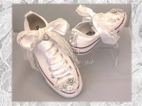 White Vintage Lace Converse Wedding Converse Bridesmaid Converse