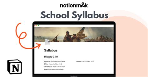 Notions School Syllabus Notion Template