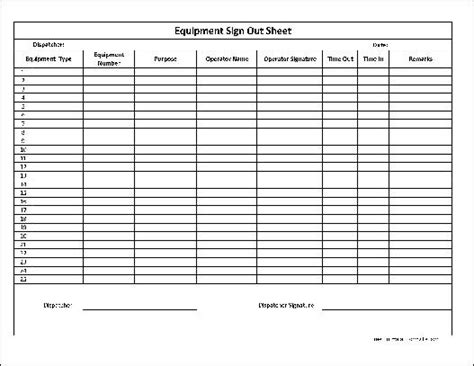 Equipment Sign In And Out Sheet Top Sellers Emergencydentistry