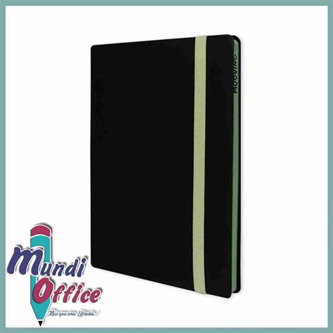 Libreta Mooving Tapa Flex Negro Hojas Mundi Office