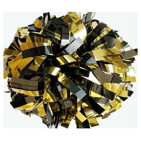 Metallic Gold And Black Cheerleading Pom Poms Gold Pom Poms Diy Pom