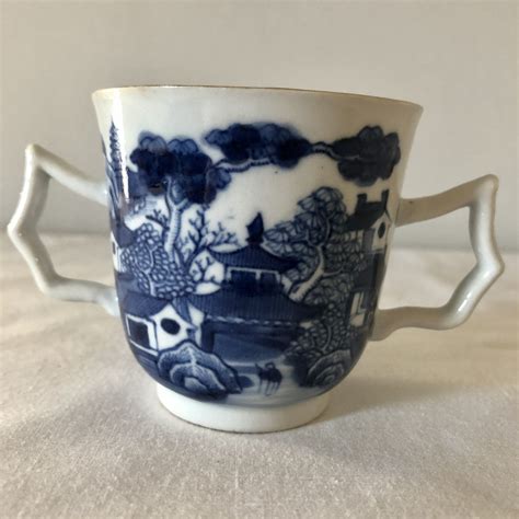 Rare Antique Chinese Tea Cup With Two Handles Th Century Etsy