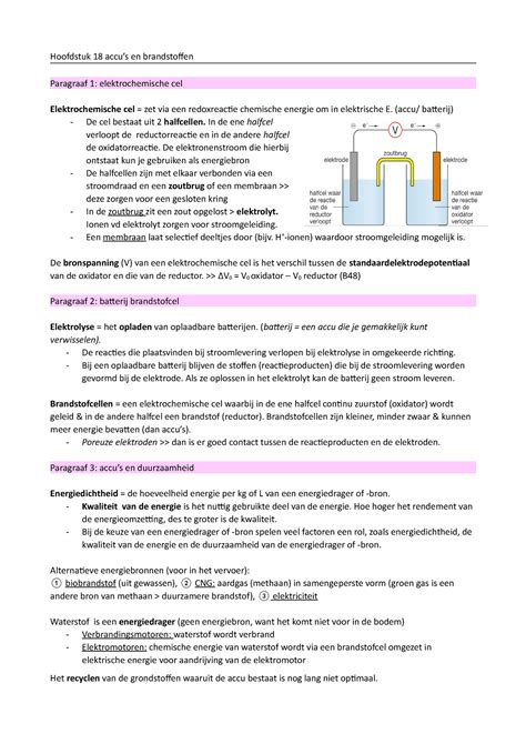 Sk Samenvatting Vwo Hf Hoofdstuk Accus En Brandstoffen