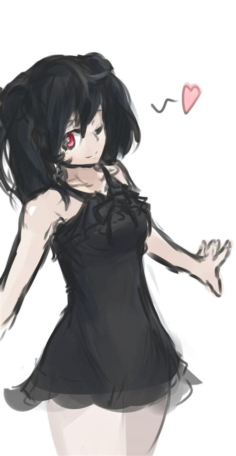 Safebooru 1girl Arceonn Bare Shoulders Black Dress Black Hair Breasts