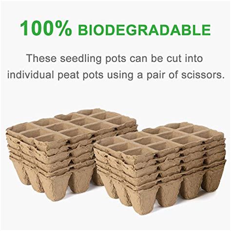 Growneer Cells Peat Pots Seed Starter Trays Packs Biodegradable