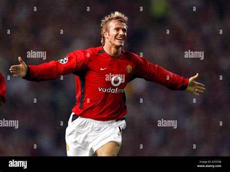 Manchester United S David Beckham Celebrates Scoring The Second Goal