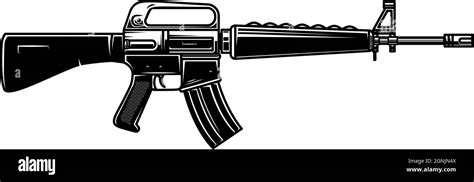 Assault Rifle Illustration Design Element For Logo Label Sign