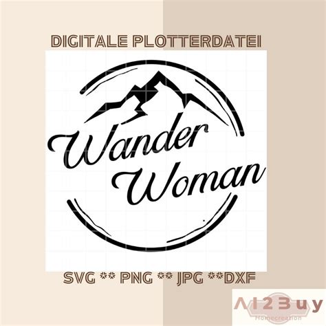 Plotterdatei Wander Woman Kranz Digitaler Download Svg Png  Dxf