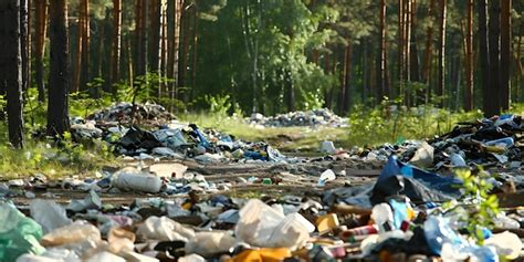 El vertido ilegal de basura en un bosque que muestra una mala gestión