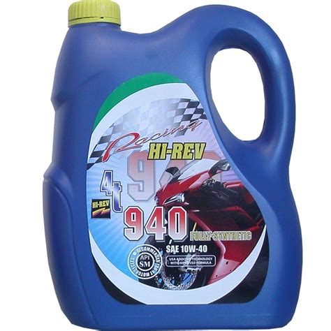 AW Motorcycle Parts. Hi-Rev Super 4T 100% synthetic 10w/40 4 stroke oil