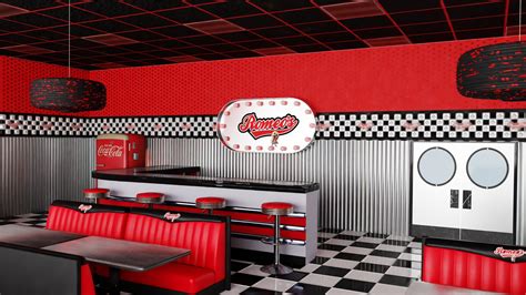 American 80s Diner Inside Model Turbosquid 2143995