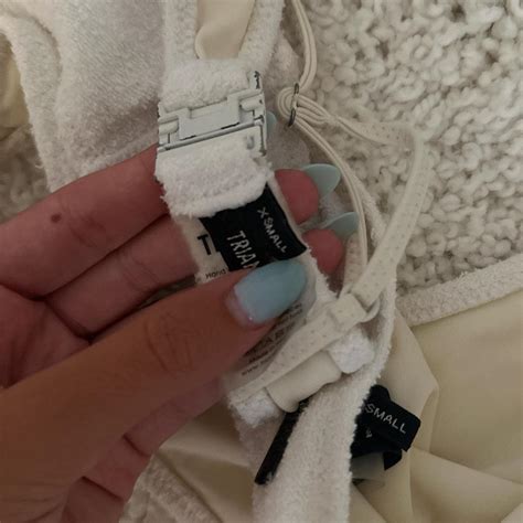 Terry Cloth Triangl Bikini Worn Once Size Xs Top Depop