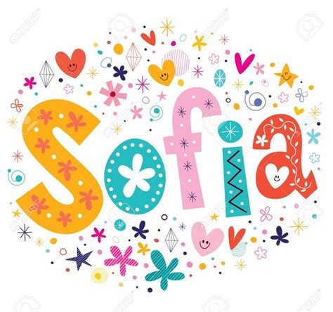 Niñas Sofía Nombrar Diseño De Tipo Letras Decorativas Ilustraciones