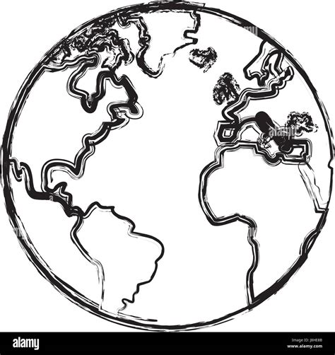 Sketch Globe World Earth Map Icon Stock Vector Image Art Alamy