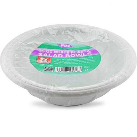 Plates Plastic Salad Bowl White 35oz 8 Pack Make It Magic