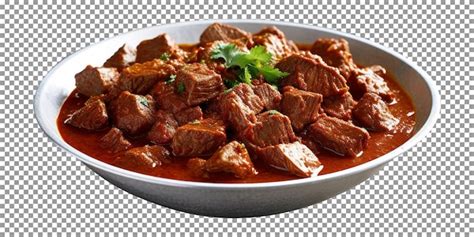 Tigela De Caril De Carne Saborosa Isolada Em Fundo Transparente Psd