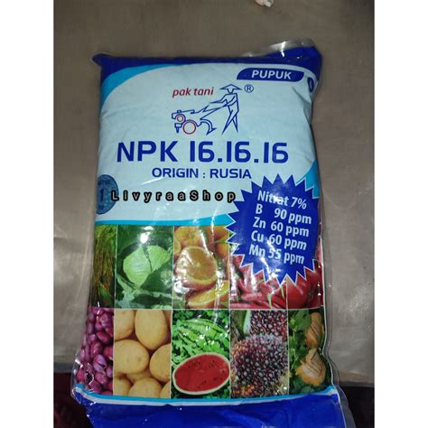 Jual Pupuk NPK 16 16 Pak Tani Kemasan 1kg Shopee Indonesia