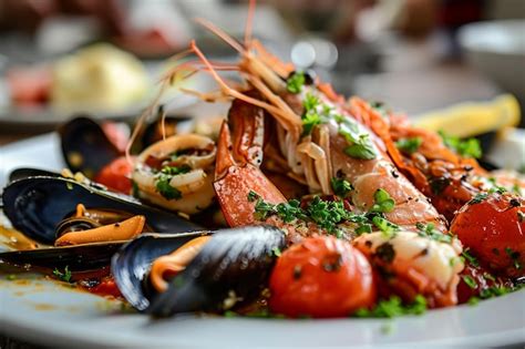 Premium Photo Freshness Of Seafood On Plate A Gourmet Meal For Lunch