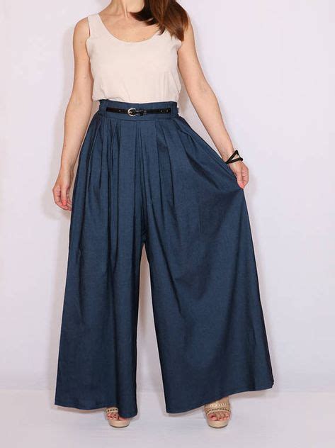 Blue Jeans Palazzo Pants Blue Jeans For Women Pantalones Palazzo Pantalones De Vestir Mujer