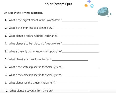 61 Free Space Worksheets