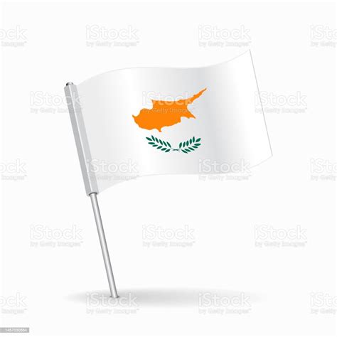 Cypriot Flag Map Pin Pointer Layout Vector Stok Vektör Sanatı And Kıbrıs