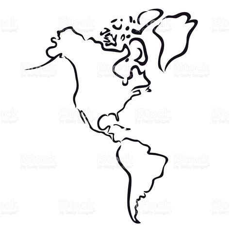 Outline Map Of North And South America