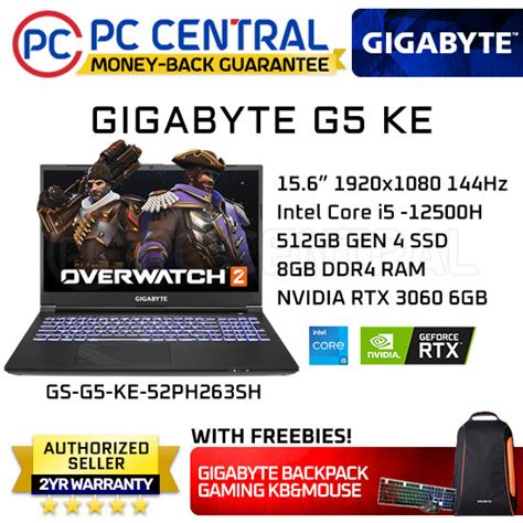 Gigabyte G5 KE RTX3060 Gaming Laptop 15 6 FHD IPS 144Hz Intel Core I5