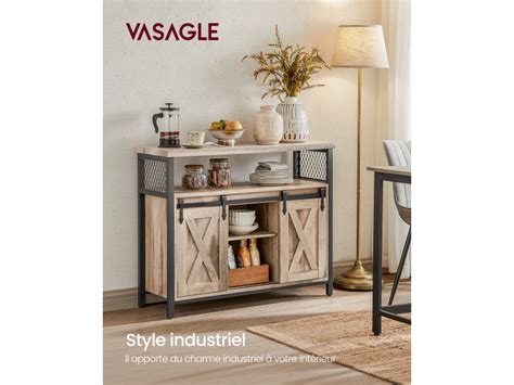 VASAGLE Meuble De Rangement Buffet Cuisine Commode Avec 2 Portes