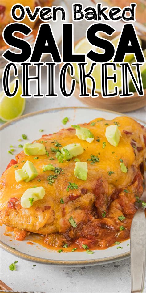 Cheesy Baked Salsa Chicken Recipe • Midgetmomma