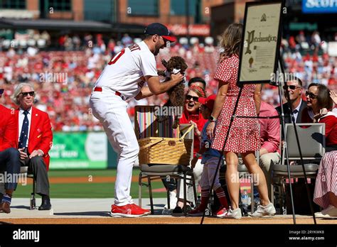 St Louis Cardinals Adam Wainwright Is Ted A Puppy As He Is Honored