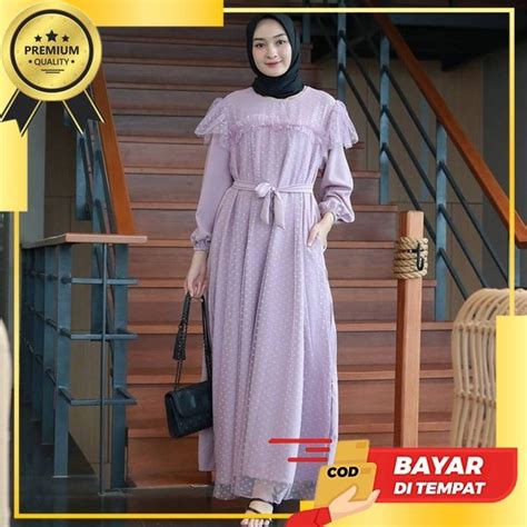 Jual Bundastore Cika Maxy Dress Gamis Bahan Keringkel Airflow Wanita