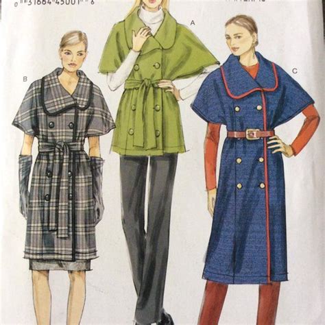 Vogue Sewing Pattern Vp913 Jacket Coat And Belt Large Xlarge Etsy Vogue Sewing Patterns