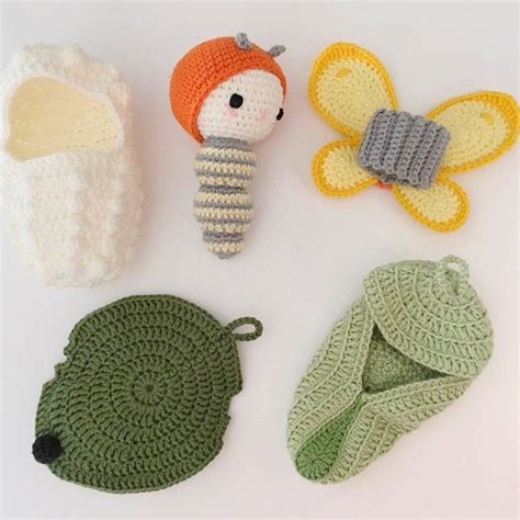 Häkelanleitung lalylala ZITRONENFALTER Amigurumi DIY Lebenszyklus