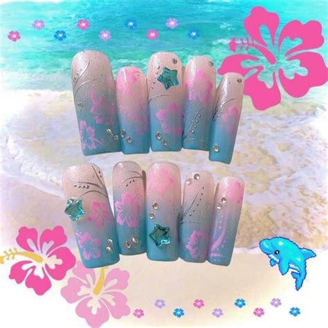 Y2k Tropical Gyaru Press Ons Nails Etsy