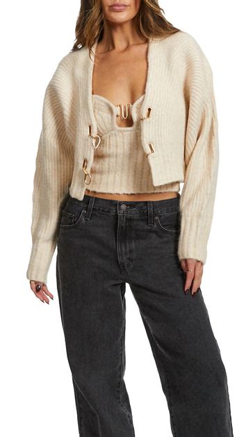 Cult Gaia Casella Cardigan In Off White Shop Premium Outlets