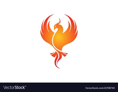 Creative phoenix bird logo Royalty Free Vector Image