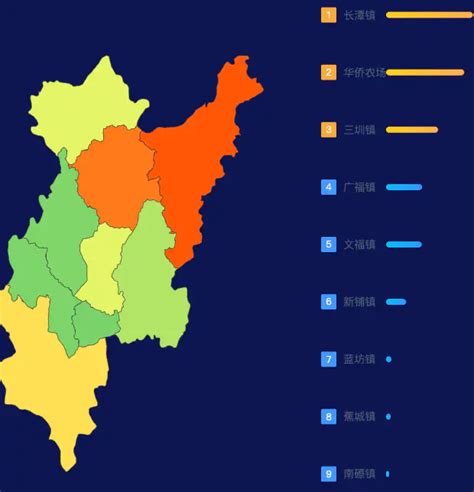 Echarts梅州市蕉岭县geojson地图全局颜色渐变实例 完竣世界