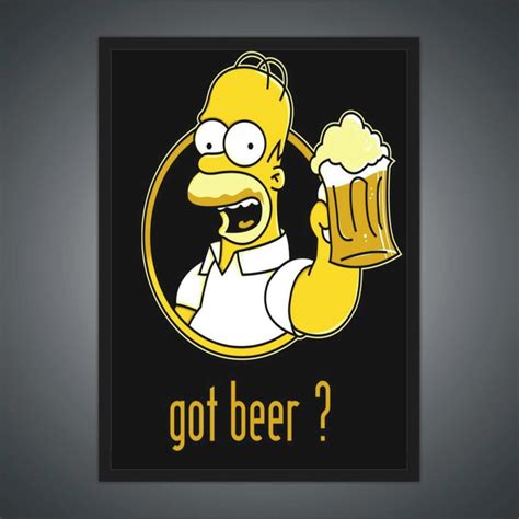 Quadro Homer Simpsons Bar Churrasco Moldura G001 Elo7