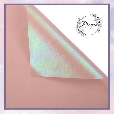 Jual Flower Wrapping Paper Bicolor Iridescent Hologram Metalic Glitter