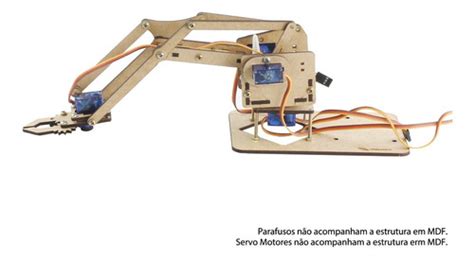 Braço Robótico Arduino Estrutura Em Mdf Manual De Montagem MercadoLivre