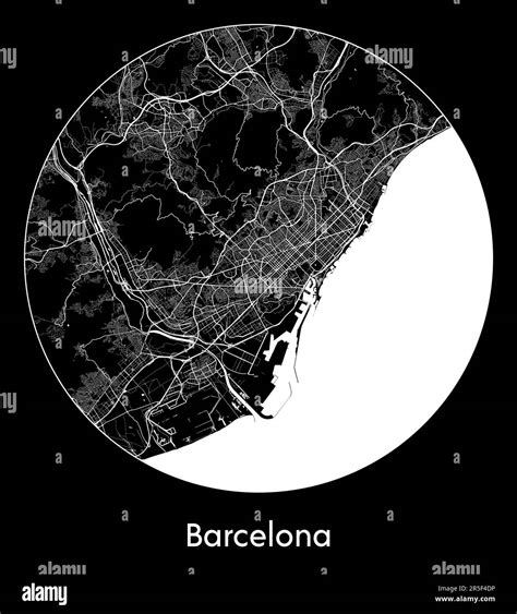 City Map Barcelona Spain Europe Vector Illustration Stock Vector Image
