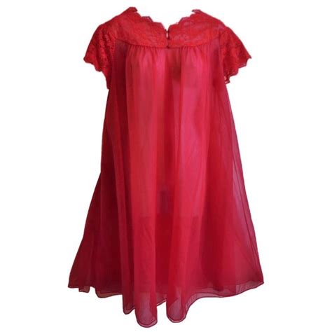 Warner S Intimates Sleepwear Vintage S Warners Red Nylon Dress