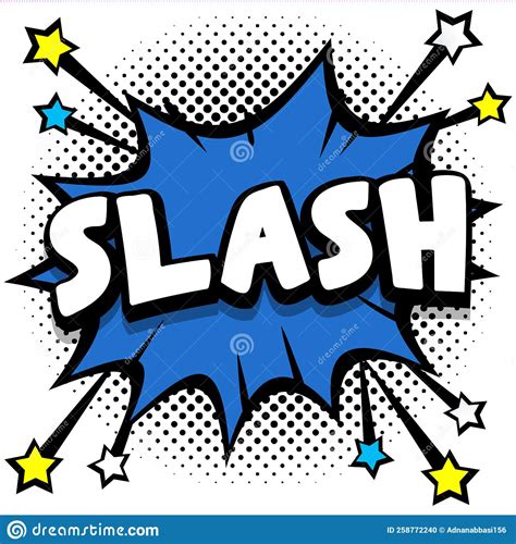 Slash Pop Art Comic Speech Bubbles Book Sound Effects Stock Vector