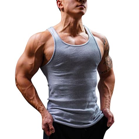 Pxiakgy T Shirts For Men Men S Gym Bodybuilding Stringer Tank Top